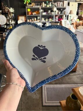Vintage stoneware heart dish